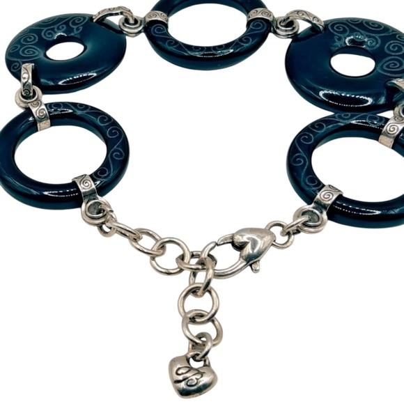Brighton Lava Lounge Black Scroll Silver Retired Bracelet 2389 - Picture 3 of 6